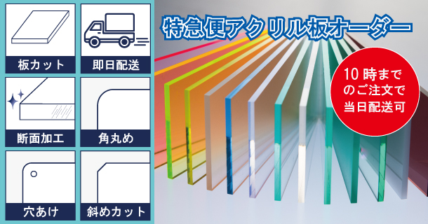 素敵な アクリル板 透明 10mm厚 100mm×100mm カット売り